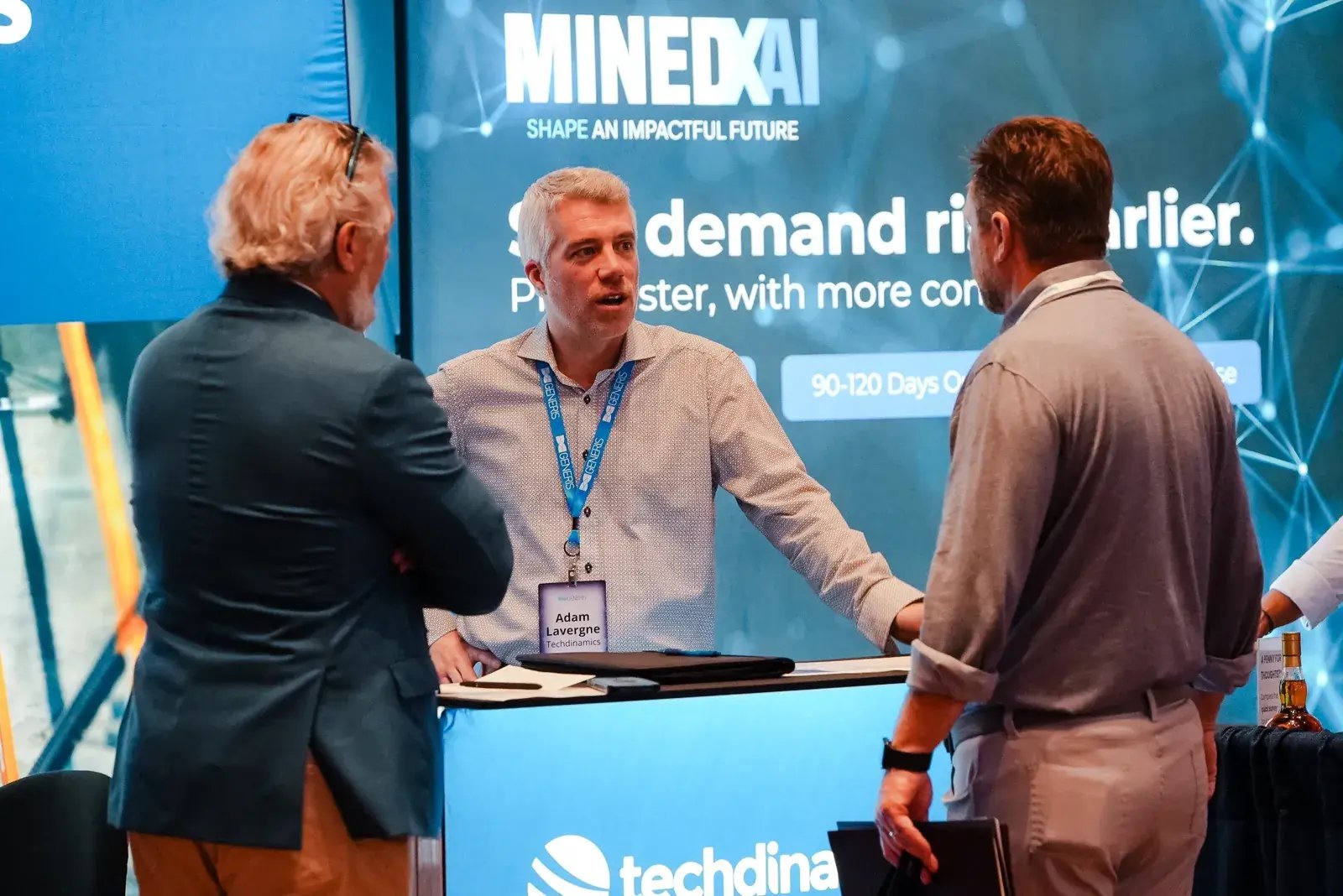 Techdinamics booth showcasing warehouse management and shipping software solutions at the supply chain expo.