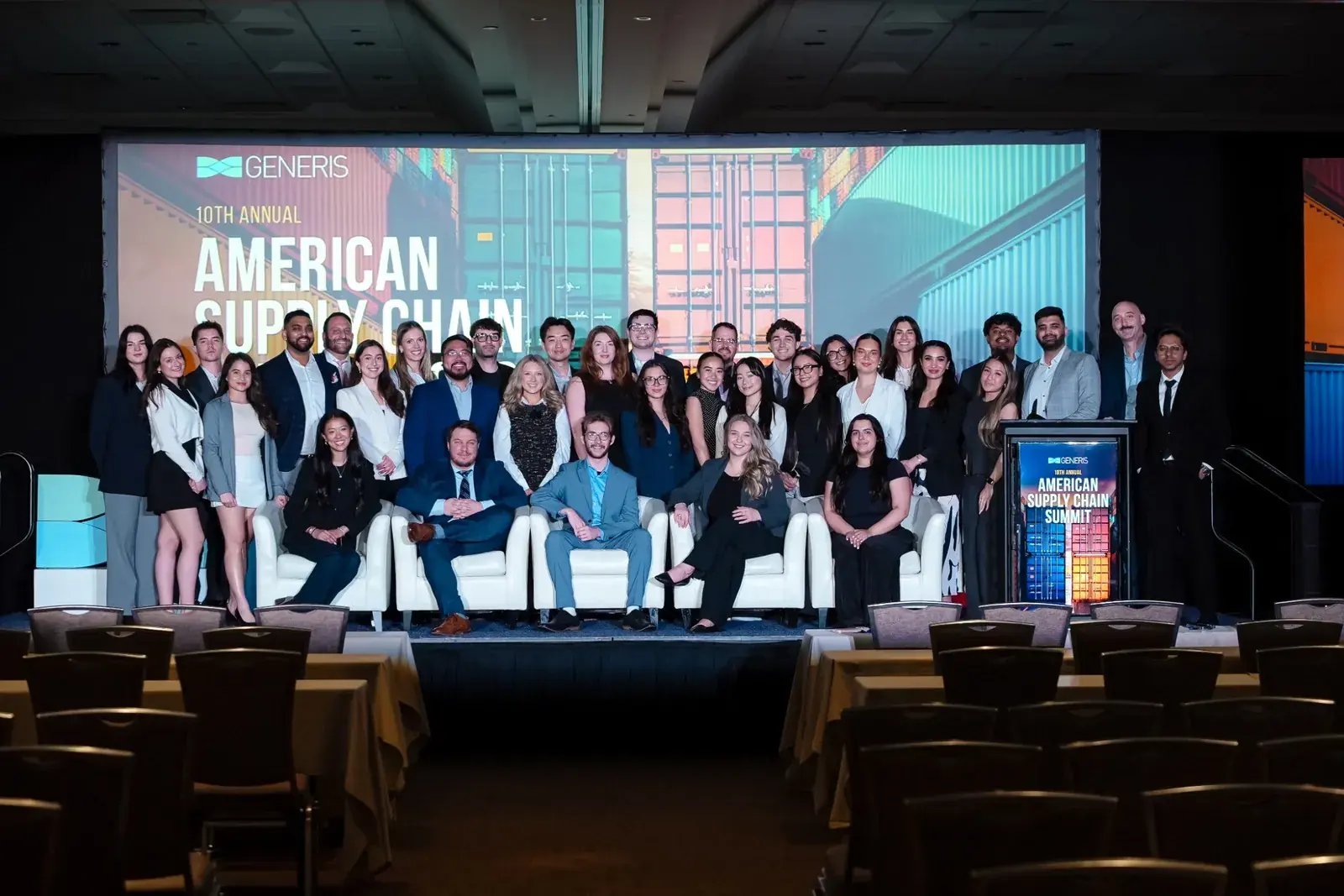 Group photo of speakers and organizers at the 10th Annual American Supply Chain Summit conference.